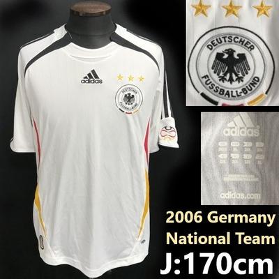 adidas 2006 Реплика футболки национальной сборной Германии 170 см Белая Черная(ИСПОЛЬЗОВАЛ)