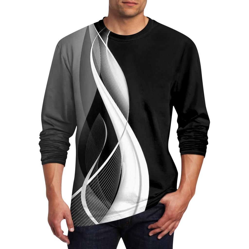 Men's T Shirt O-Neck Clothing Apparel Outdoor Long Sleeve Print Fashion Designer Vintage