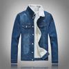 Winter Warm Fleece Denim Jacket Fashion Mens Vintage Thick Jackets and Coats Plus Size