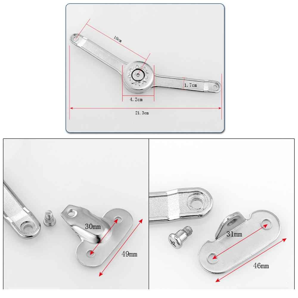 Satin Nickel Finish Folding Lid Stay Soft Close Mechanism Cabinet Door Hinge For Drawer Window