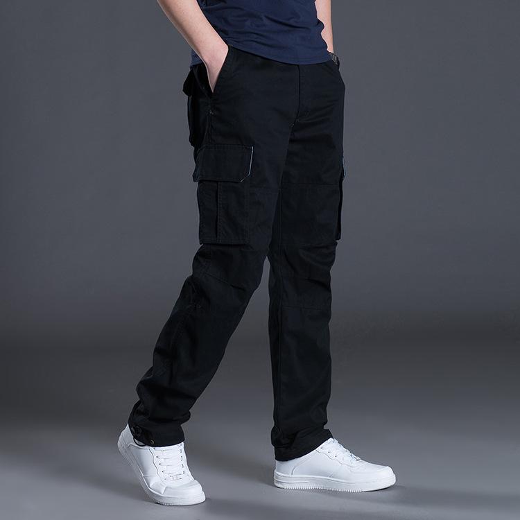 Men's Multi-Pocket Cargo Pants for Summer, Spring, and Autumn - Loose, Straight-Leg Casual Trousers