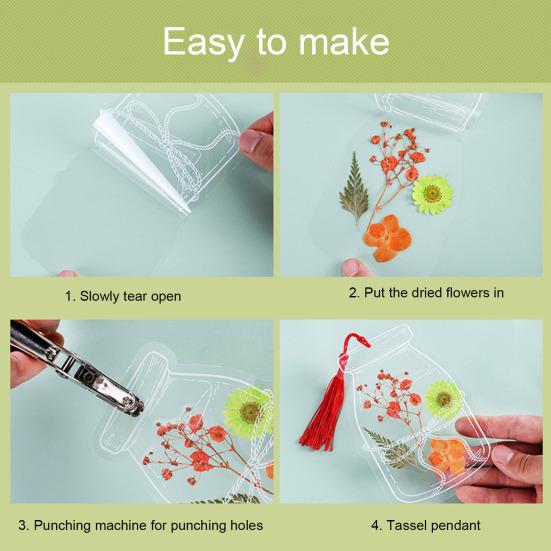 20 шт. Прозрачные закладки из сухоцветов своими руками, изготовление закладок из прессованных прозрачных цветов