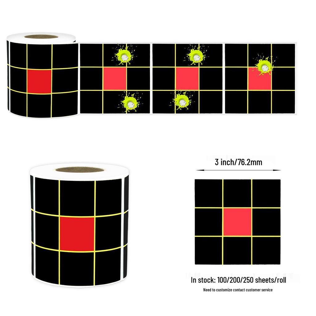 3-Inch Fluorescent Yellow Splatter Target Stickers for Shooting Practice