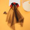 Black Halloween Headband Gothic Cosplay Headdress Funny Rose Skull Hair Band  Girl