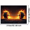 2D plane, weightlifting theme, a flame-weighted hammer and a dynamic fitness atmosphere polyester