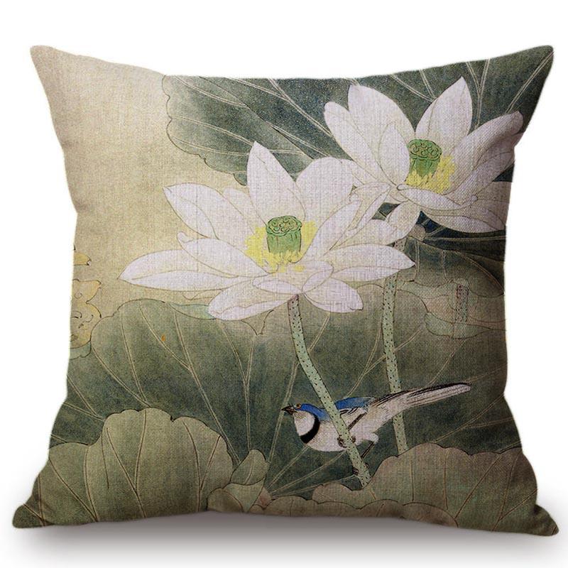 Китайский Ретро Живописный Стиль Классическая Девушка Лотос Чехлы для Подушек Офис Автомобиль Диван Кресло Домашнее Украшение Чехол для Подушки Наволочка