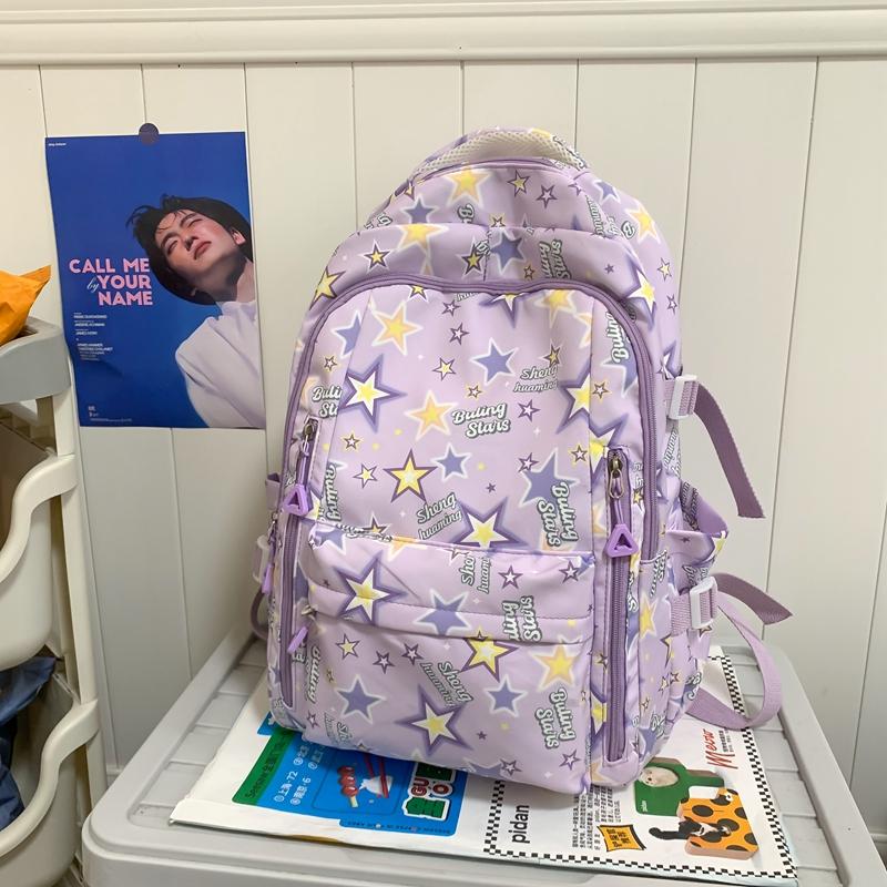 Школьный рюкзак для ученицы средней школы, рюкзак большой емкости с принтом