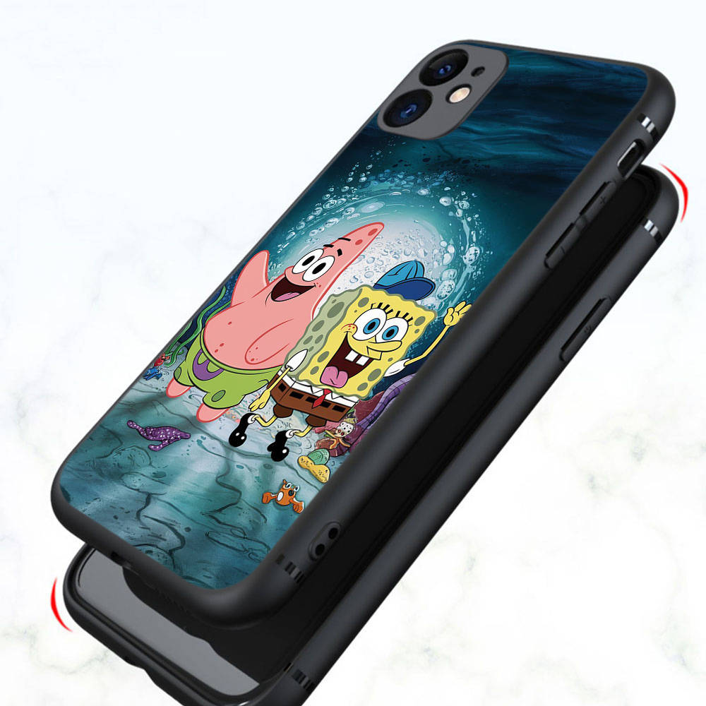 Чехол ST86 Spongebob Friend для iPhone 16 15 Plus 14 13 12 11 Pro 8 7 6S 6 SE 5S X XR XS Max Realme C30 C33 C31 9I Huawei P30 Black Sofe Cover