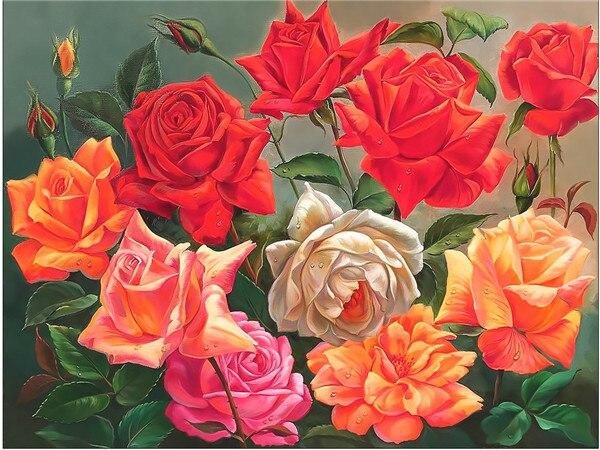 5D алмазная живопись роза Алмазная вышивка черно-белая мозаика картина из горного хрусталя украшение дома подарок