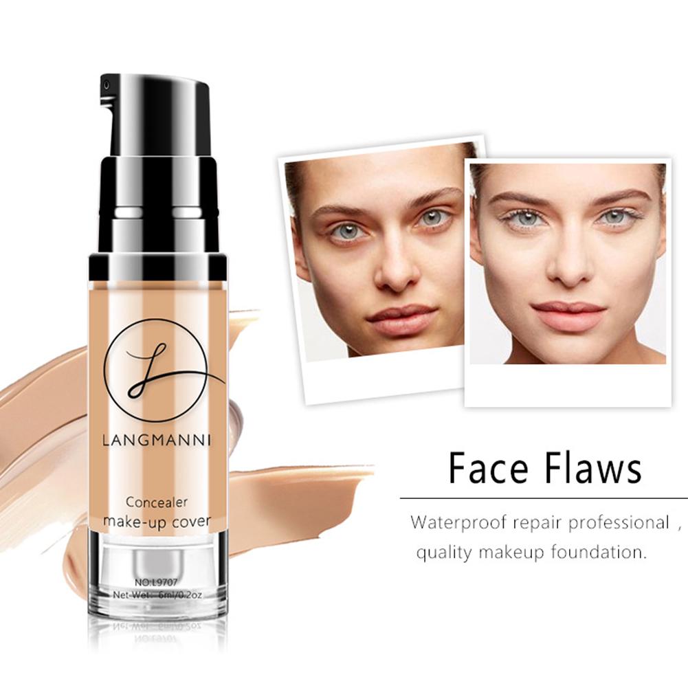 Langmanni Liquid Foundation Concealer, осветляющий цвет кожи, водонепроницаемый, не тающий BB-крем для макияжа