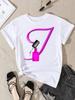 Summer Women's Short Sleeve T-shirt Dazzle Nail Polish Letter Print Large Size Shirt Fashion Girl Crewneck Tshirt Aesthetic Tee