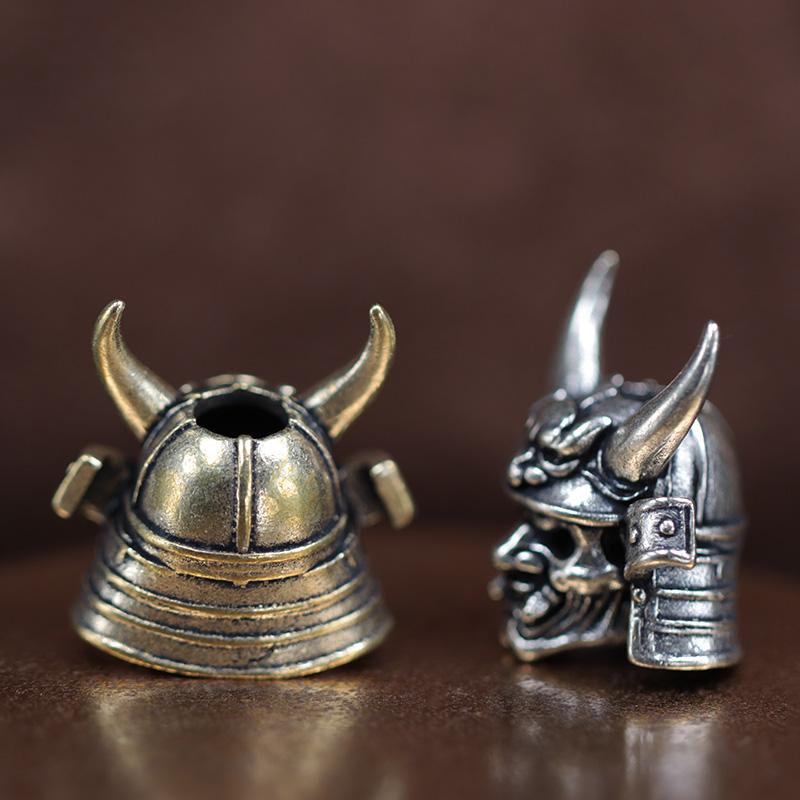 Сёгун Японский Самурай Латунная Бусина для Ножа Воин EDC DIY Паракорд Плетеный Браслет Шнурок Подвеска Аксессуар Инструмент для Отдыха Подвески