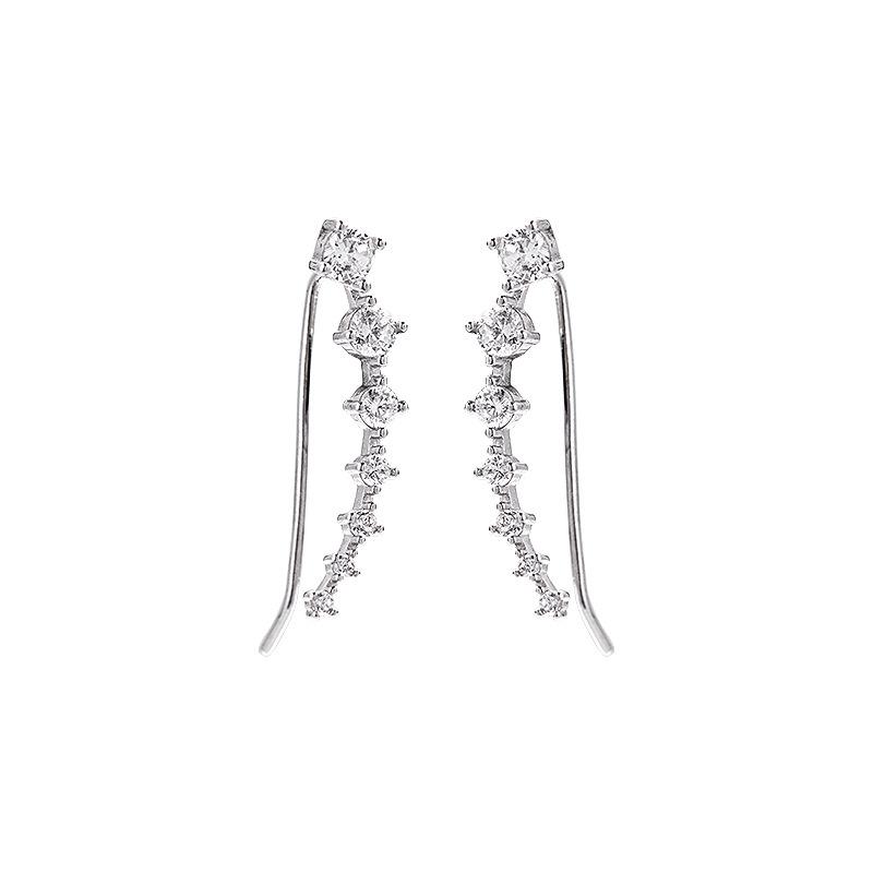 Серьги из серебра 925 пробы с цирконами Banyan Tree - Элегантные и стильные серьги-крючки для женщин