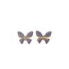 Sweet color butterfly earrings temperament light luxury small fresh versatile earrings butterfly purple exquisite niche