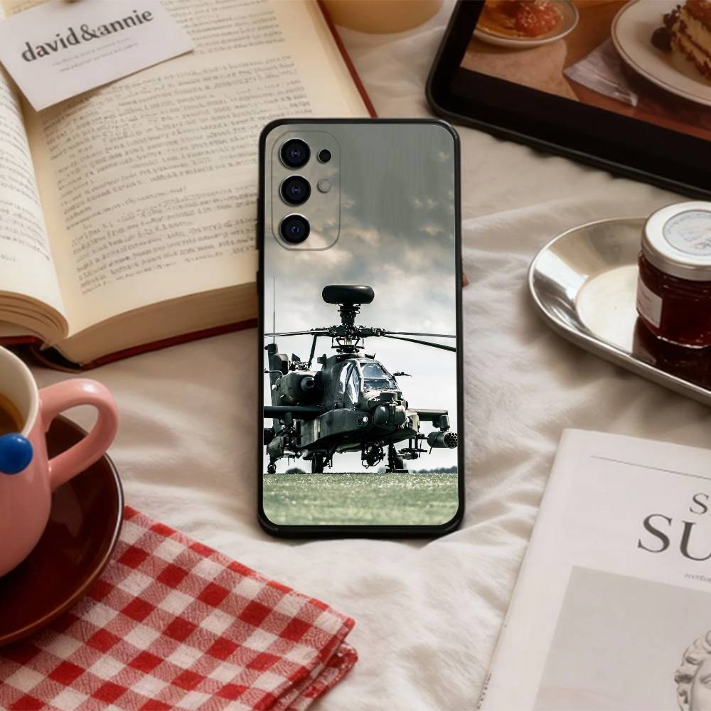 Apache AH-64 Helicopter Gunships Phone Case For Samsung S 25,24,23,22,30,21,10,9,Ultra,Plus,Lite,FE,4,5 G Soft Black Case