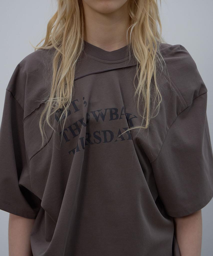 LCDC™ Draped Lettering Print T-Shirt (Brown)