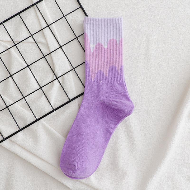 Милые женские носки с рисунком мороженого в корейском стиле, весна/осень, японская мода, чулки средней длины