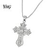 Durable Metal Base Necklace Catholic Christian Necklace, Retro Religious Pendant Colorful Rhinestone Daily Wear Statement for Women Wear, Jewelry Gift