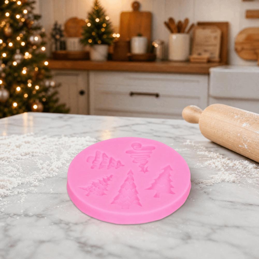 Food-Grade Silicone Christmas Tree Mold Round Shape Chocolate Baking Mold  Candy Making