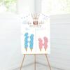 Gender Reveal Party Supplies Rabbit Poster with 36pcs Stickers for Baby Shower Gender Announcement Party Accessories