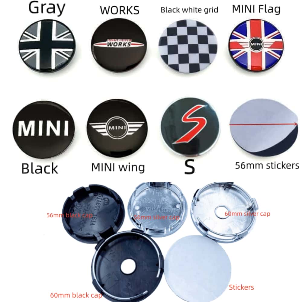 4Pcs 56mm Car Wheel Center Hub Cap Badge Covers for MINI Works S One Countryman F54 F55 F56 F57 F60 Wheel Emblem Accessories ypbhr22