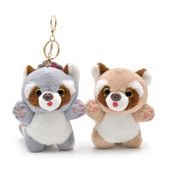 Брелок в виде енота, 3D глаза, прекрасный длинный хвост, кукла-енот, плюшевый орнамент, мягкая кукла-животное для брелока, подвеска, украшение для рюкзака, подарок для девочек