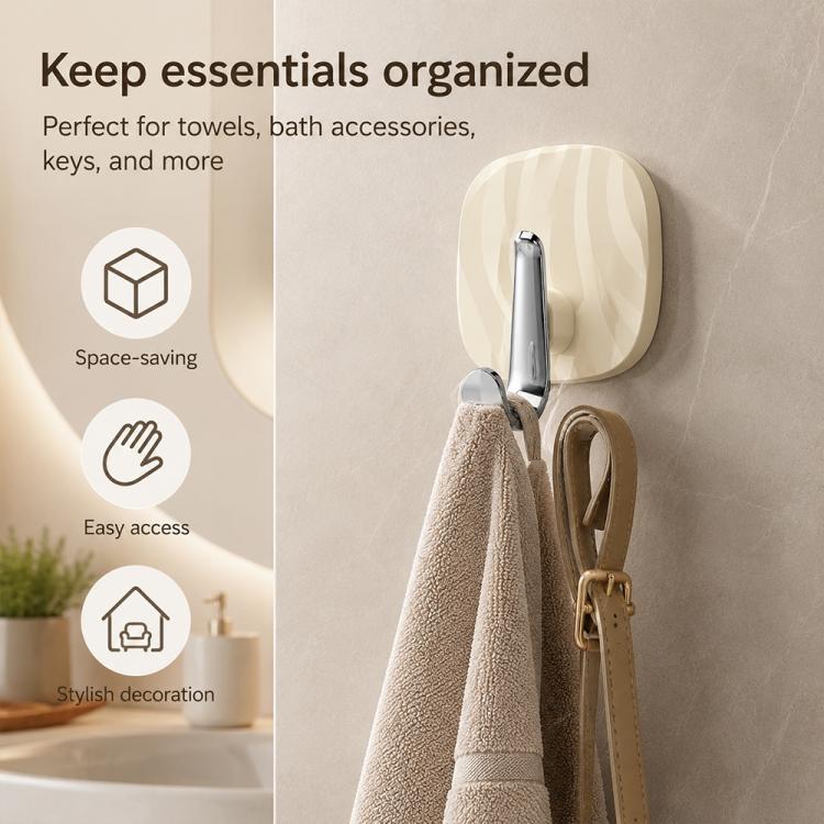 No Drill Light Luxury Plastic Adhesive Hooks Traceless Heavy-Duty Clothes Hook