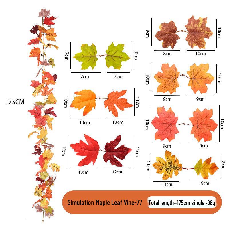 Autumn Maple Leaf Vine for Thanksgiving, Halloween & Christmas Decor