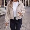 Women's Double-Sided Plush Pocketed Hooded Cardigan: European & American Autumn/Winter Loose Fit