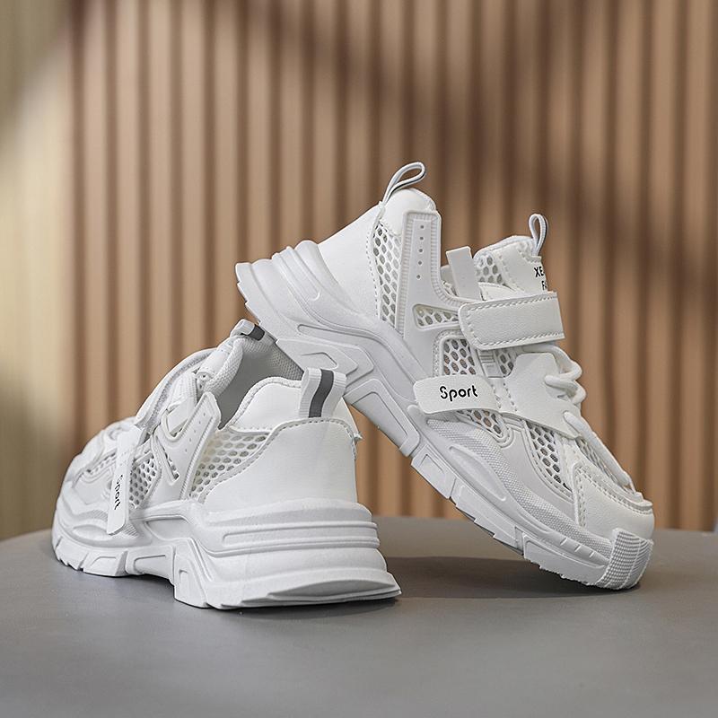 Детская мода, дышащая повседневная полые туфли для детей, студентов, трендовые спортивные кроссовки на мягкой подошве для бега для мальчиков и девочек, удобные спортивные кроссовки