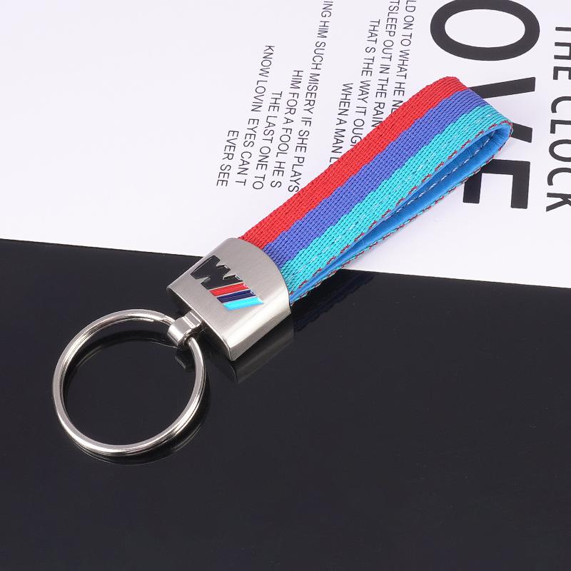 BBKQ7 Leather Car Key Keychainn Pendant Holder Gift For BMW M Performance E46 G80 F48 E84 G01 F30 G11 X1 X3 X5 X6 G07 Auto Accessories