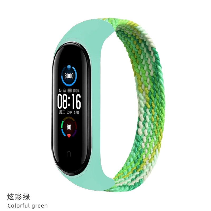 Браслет для Xiaomi Mi band 6 7 Ремешок Нейлоновый плетеный solo loop pulseira браслет Miband5 Ремешок на запястье ремешок Mi band 5 4 3 6 correa