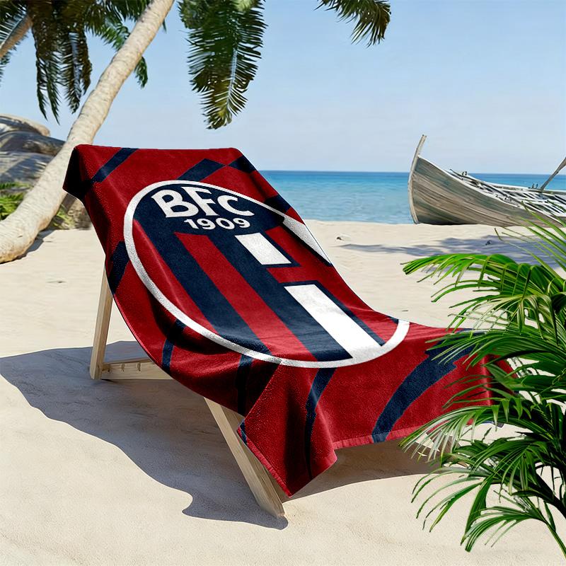 Bologna FC 1909 Печатное пляжное полотенце, Большое мягкое быстросохнущее полотенце для пляжа, кемпинга, плавания