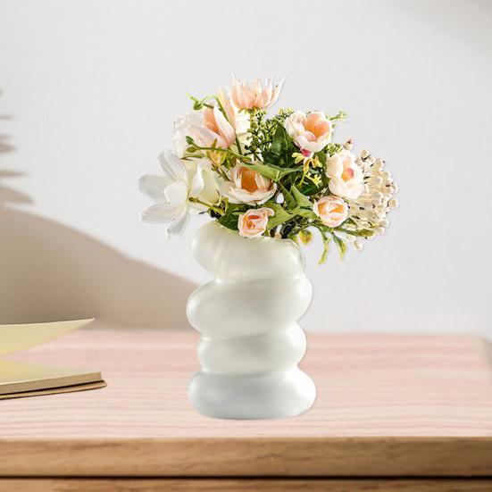 Flower Vase High Durability Smooth Edge Shatterproof Modern Table Spiral-Shaped Flower Vase Centerpieces Decoration