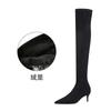 Women Winter Boots Slim High Heel Suede Stretched Over Knee Long Boots Sexy Pointed Down Thigh Long Botas Fashion New Style