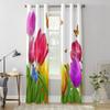 Tulip With Butterfly Window Curtains For Living Room Bedroom Luxury Modern Kitchen Curtains Fabric Drapes