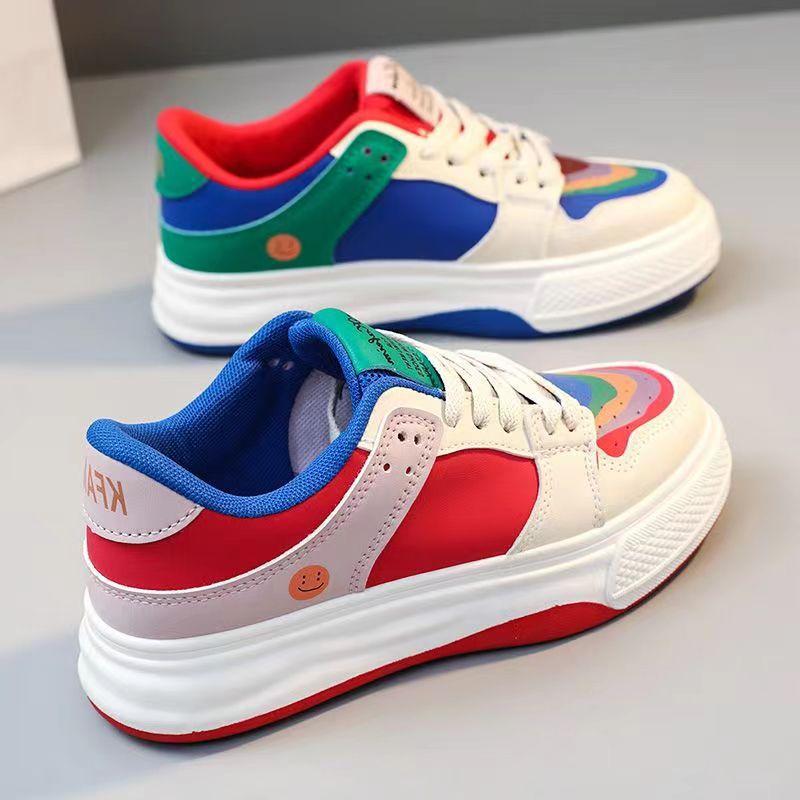 Радужные женские кроссовки с цветными блоками, новые женские дышащие туфли, оригинальные повседневные кроссовки Niche с толстой подошвой Mandarin Duck