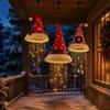Reusable Xmas Ornaments Christmas Hat Hanging Lantern, Glowing Santa Cap Decorative Light with LED String Holiday Pendants And Pendants, Pendant