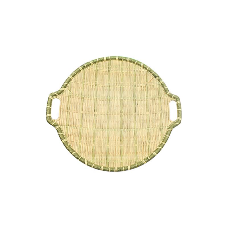 Chinese Style Bamboo Fiber Plates with Yellow Edge, 8-inch, Set of 3