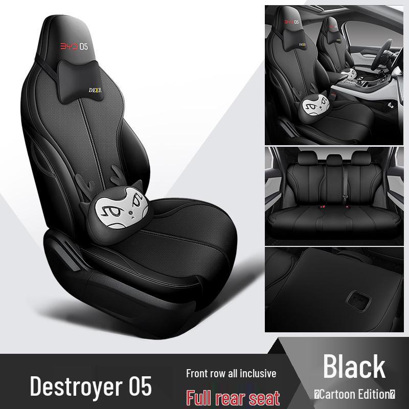 BYD Destroyer 05 Car Seat Cushion - Four Seasons, Full Surround, Five-Seat, Cartoon Design, Fits 22 Models