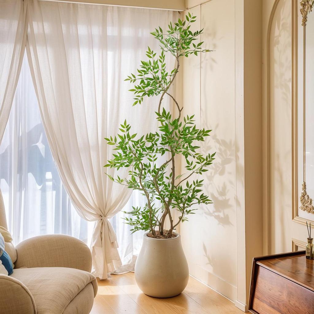 Nandina Bionics Artificial Tree: Elegant Indoor Decor, Large Potted Floor Plant