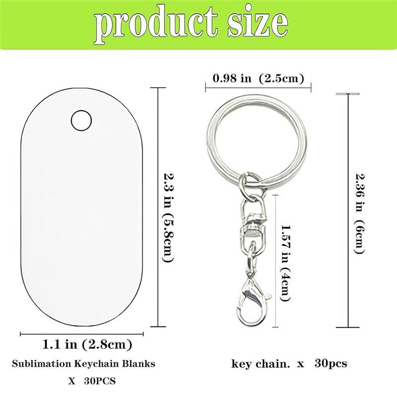 Practical-Metal Sublimation Keychain Blanks,Sublimation Blanks Bulk For Keychains,Double Sided Sublimation Ornament Blanks