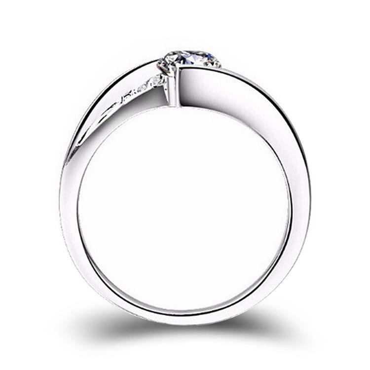 Sanjie Silver-Plated Yuanding Sansheng Women's Wedding Ring - Korean Fashion Jewelry for Couples