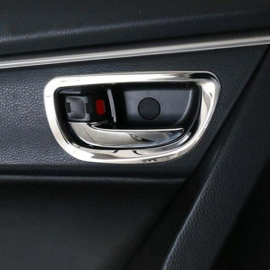 Для Toyota Corolla 2014- Хромированная сталь Внутренняя ручка двери Рамка замка Отделка 4 шт.