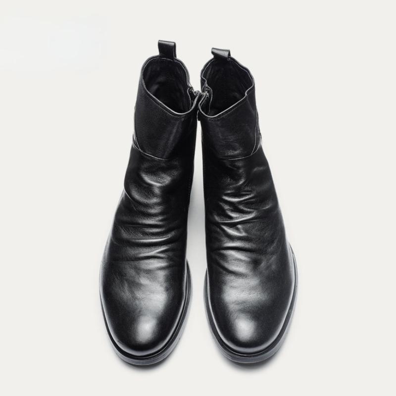 Мужские кожаные ботинки Мужская повседневная обувь На низком каблуке Нескользящие Износостойкие Теплые Деловые Комфортные мужские ботинки Botines Para Hombre