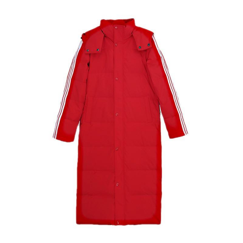 Мужские и женские пуховики средней длины и длинные, корейская версия, свободные, повседневные, зимние куртки с капюшоном