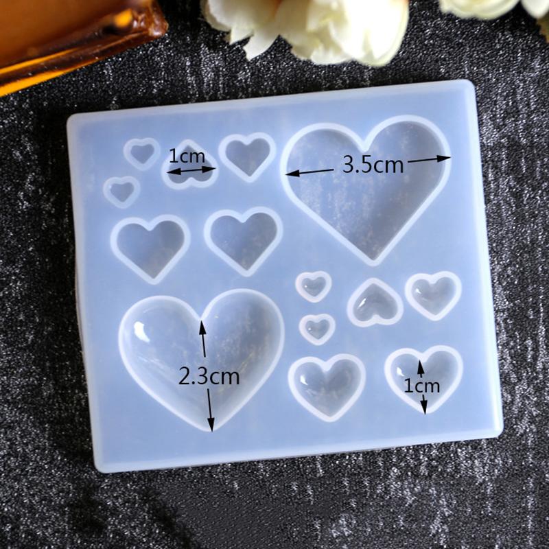 3D Love Heart Shape Silicone Mold Epoxy Resin Kitchen Cake Baking Decoration Chocolate Mold Diy Jewelry Earrings Pendant Tools