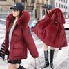 Pie Overcomes Women's Winter 2025 New Skinny Down Cotton Clothing Fashion Plush Thick Hair Collar Integrated Jacket