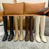 Autumn New Women Knee High Boots Outdoor Fashion Anti Slip Shoe Thick Heeled Skinny Ladies Boot Casual Comfortable Shoes Botas