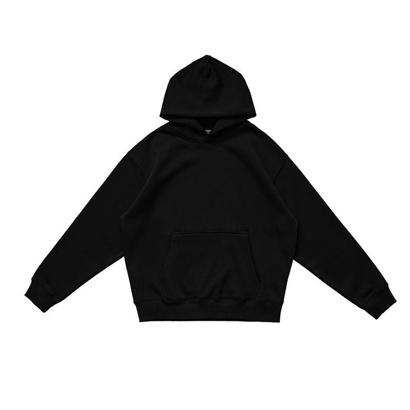 Unisex Thick Fleece-Lined Hooded Sweatshirt 500G Air Layer Warm Winter Pullover Casual Loose Fit Cotton Blend